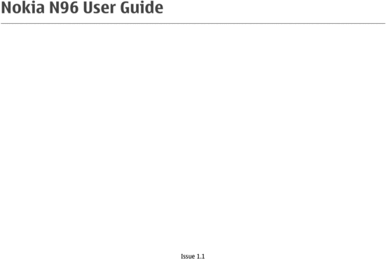 Product picture Nokia N96 Manual